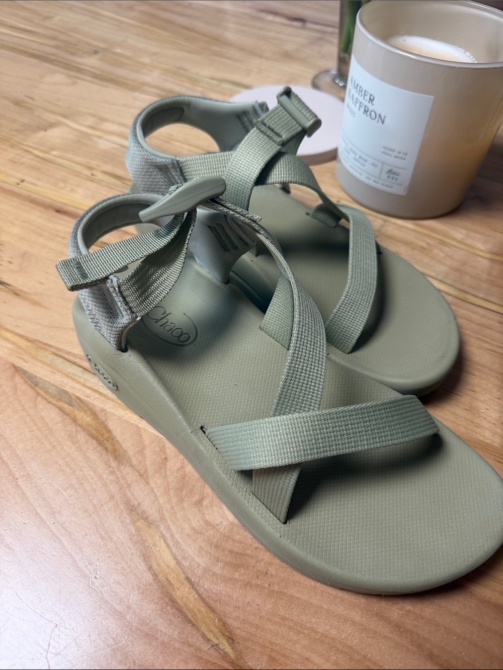 Chaco women’s Olive Green Strappy Sandals - Picture 3 of 6